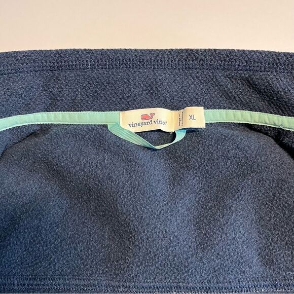 Vineyard Vines Navy Fleece with Teal Trim Vest, Size XL Girls - Picture 3 of 9